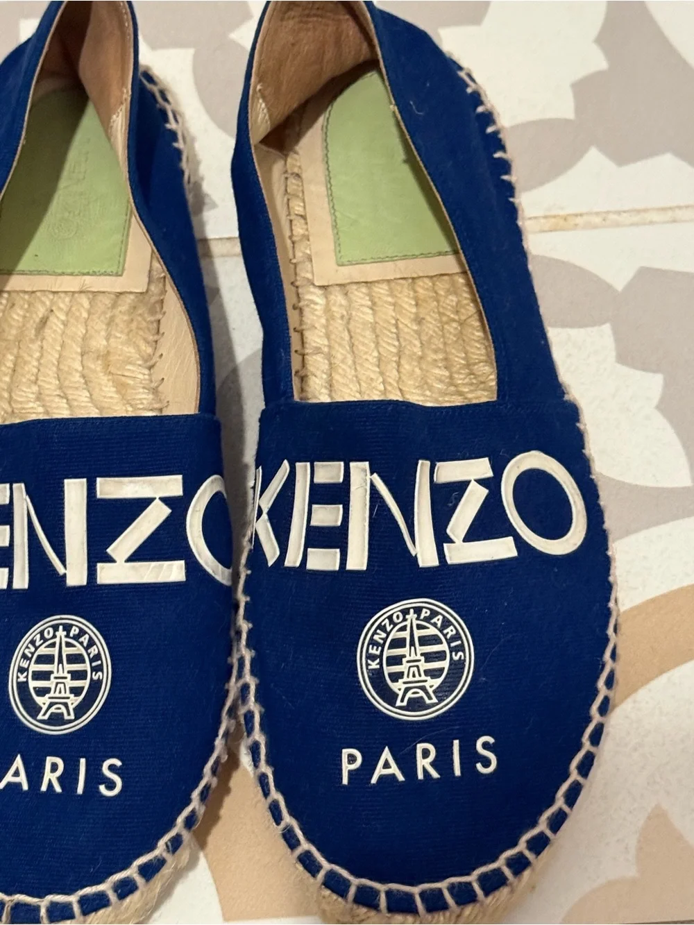 Kenzo Navy Blue Paris Logo Espadrilles